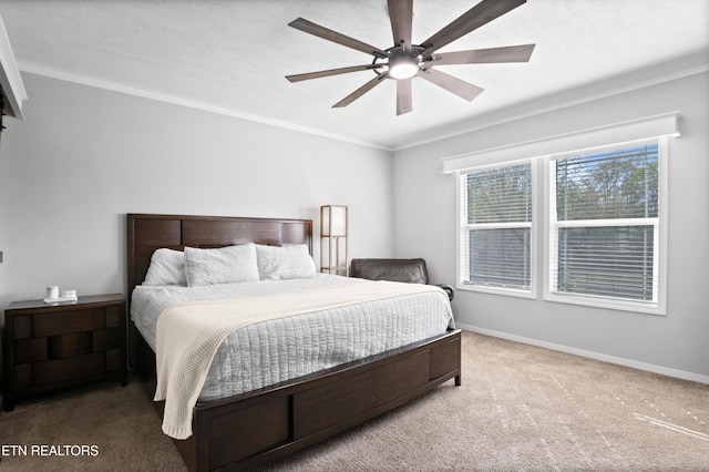 238 Mac Ivey Ln, Lafollette, TN 37766 - carpeted bedroom featuring ceiling fan and ornamental molding