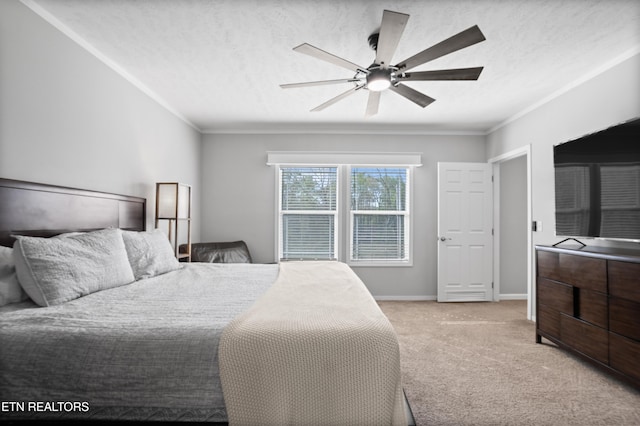 238 Mac Ivey Ln, Lafollette, TN 37766 - bedroom with light colored carpet, crown molding, and ceiling fan