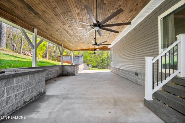 238 Mac Ivey Ln, Lafollette, TN 37766 - view of patio with ceiling fan