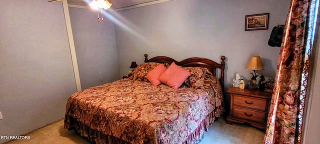 1591 Big Ridge Rd, Spring City, TN 37381 - bedroom with light carpet and ceiling fan