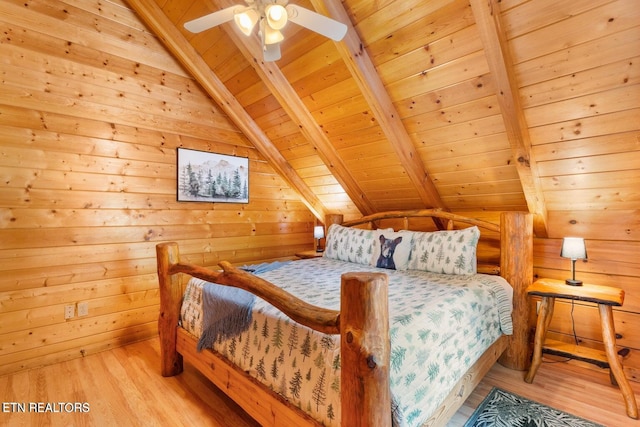 2217 Red Bud Rd, Sevierville, TN 37876 - bedroom featuring wooden ceiling, wood finished floors, and wooden walls