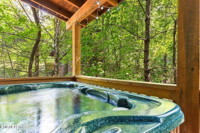 2217 Red Bud Rd, Sevierville, TN 37876 - exterior view of a hot tub and a heavily wooded area