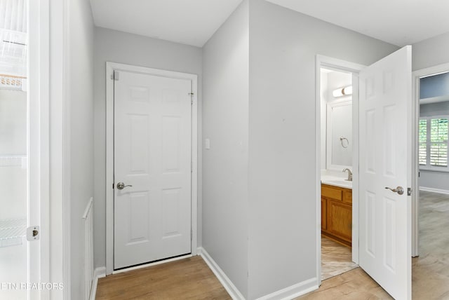 8808 Cedar Springs Ln, Knoxville, TN 37923 - hall with a sink and light wood-style floors