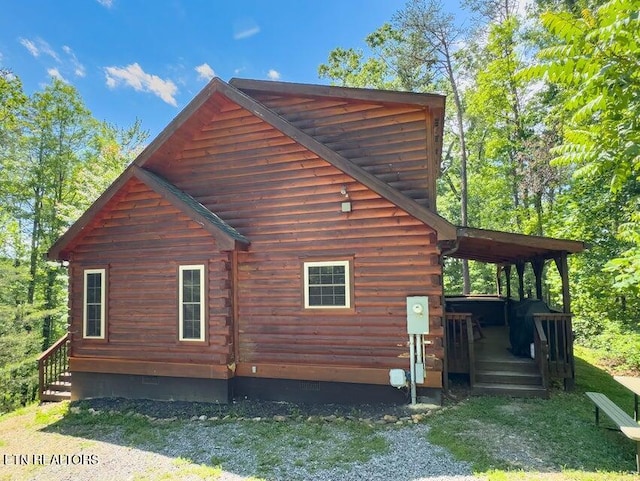 2205 Meredith Way, Sevierville, TN 37876 - view of property exterior featuring log exterior and crawl space