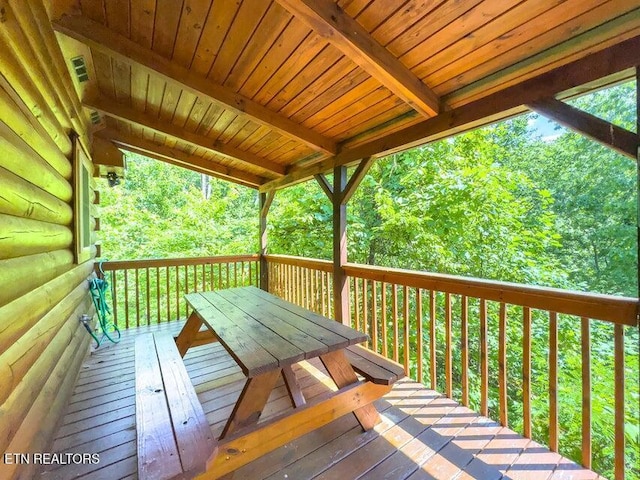 2205 Meredith Way, Sevierville, TN 37876 - wooden deck featuring outdoor dining space