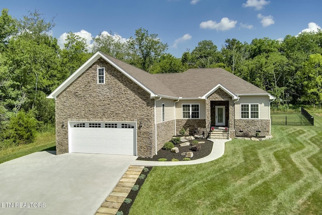 129 Dudi Trl, Vonore, TN 37885 - view of front of property featuring stone siding and driveway