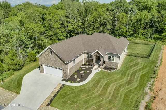 129 Dudi Trl, Vonore, TN 37885 - view from above of property featuring a heavily wooded area