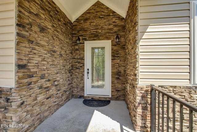 129 Dudi Trl, Vonore, TN 37885 - property entrance with stone siding