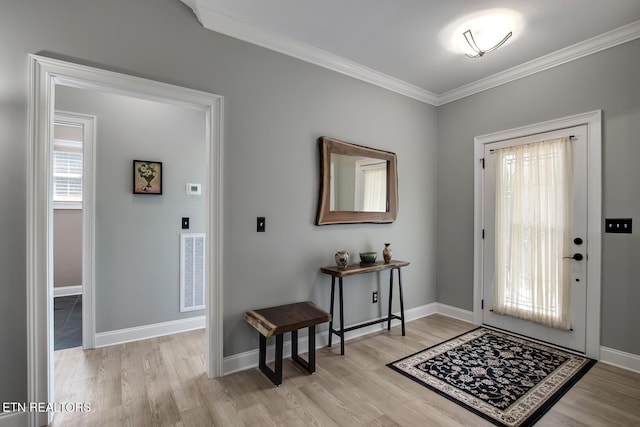 129 Dudi Trl, Vonore, TN 37885 - foyer with light wood-type flooring and crown molding