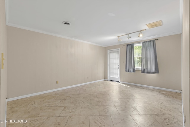 10609 Sprawls Pt, Knoxville, TN 37932 - empty room with ornamental molding and rail lighting