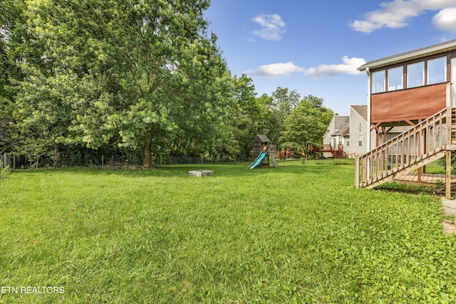 10609 Sprawls Pt, Knoxville, TN 37932 - view of yard featuring a playground and stairs