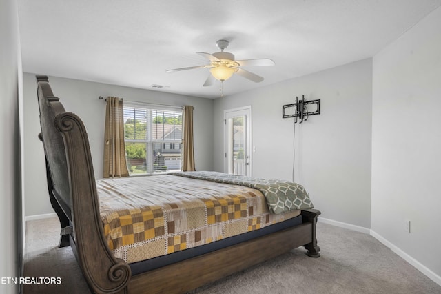10703 Grantham Ln, Knoxville, TN 37932 - carpeted bedroom featuring baseboards and ceiling fan