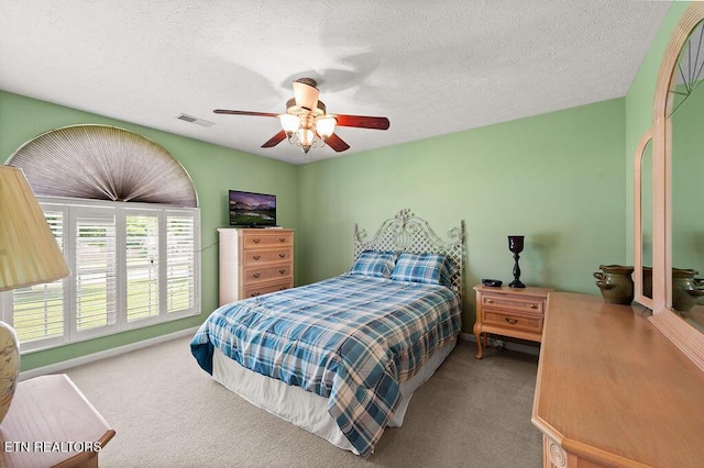 674 Southview Cir, Kodak, TN 37764 - bedroom featuring carpet floors, a ceiling fan, and a textured ceiling