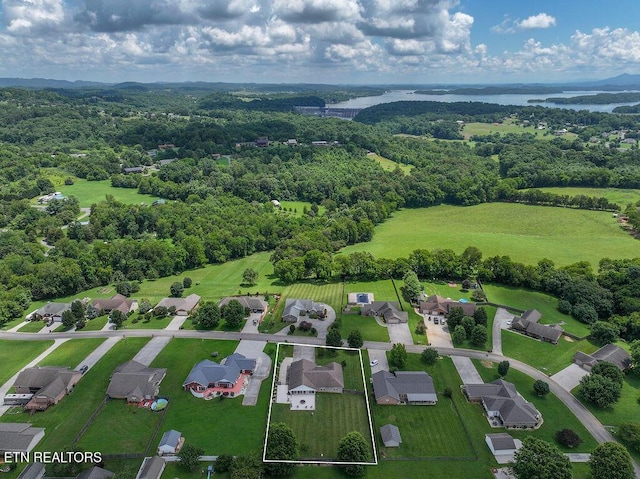 674 Southview Cir, Kodak, TN 37764 - aerial overview of property's location with a large body of water and nearby suburban area