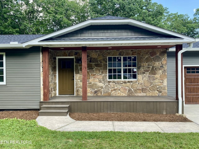 506 Snead Dr, Crossville, TN 38572 - view of front facade with stone siding and roof with shingles