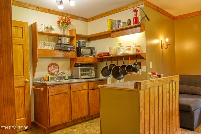 3636 Pickett Park Hwy, Jamestown, TN 38556 - bar with ornamental molding and a sink