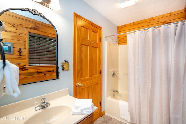 1507 Boo Boos Way, Sevierville, TN 37862 - full bath with shower / tub combo with curtain, vanity, and tile patterned flooring