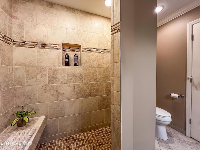 12218 Torrey Pines Pt, Knoxville, TN 37934 - bathroom featuring ornamental molding and tiled shower