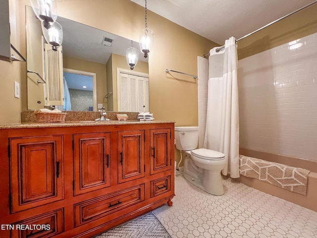 12218 Torrey Pines Pt, Knoxville, TN 37934 - full bathroom featuring shower / bath combination with curtain and vanity