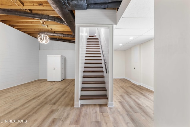 101 Concord Rd, Oak Ridge, TN 37830 - finished below grade area featuring stairs, wood finished floors, and recessed lighting