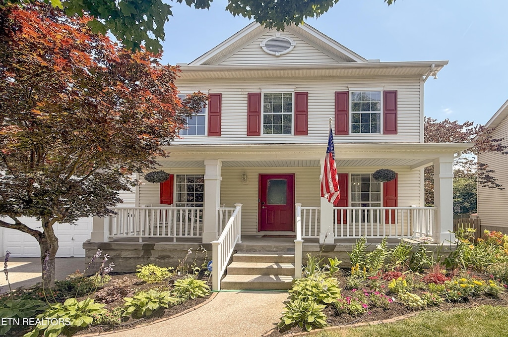 4340 Aylesbury Dr, Knoxville, TN 37918 - view of front of house with covered porch
