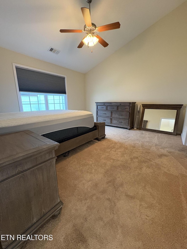 8106 Spice Tree Way, Knoxville, TN 37931 - bedroom with vaulted ceiling, carpet, and a ceiling fan