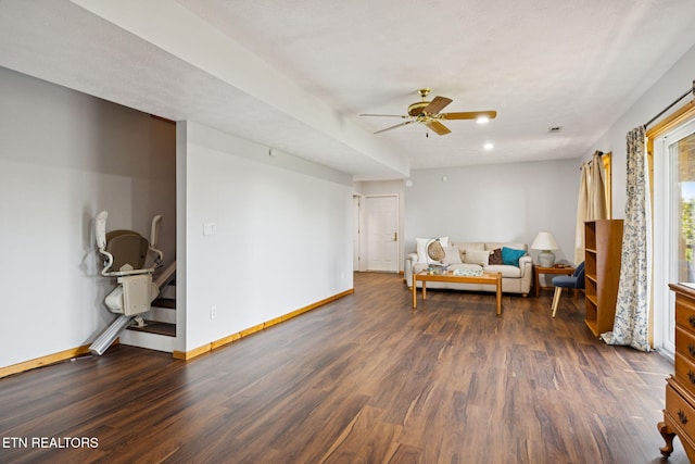 3930 Settlers Trl, Kodak, TN 37764 - living area featuring wood finished floors and a ceiling fan