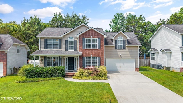 3313 Maple Valley Ln, Knoxville, TN 37931 - traditional-style home featuring concrete driveway, an attached garage, brick siding, and a shingled roof