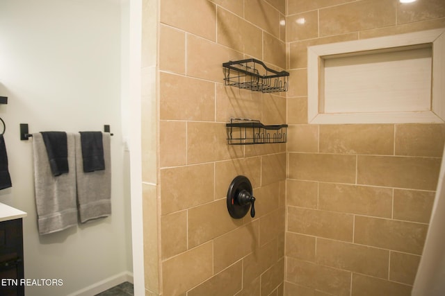 1210 Frank Campbell Rd, Jamestown, TN 38556 - full bathroom with a tile shower and vanity