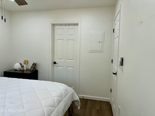 1210 Frank Campbell Rd, Jamestown, TN 38556 - bedroom featuring electric panel and wood finished floors