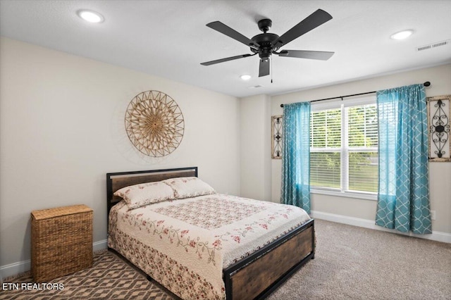 226 Hilldale Ln, Lafollette, TN 37766 - bedroom with carpet, recessed lighting, and ceiling fan