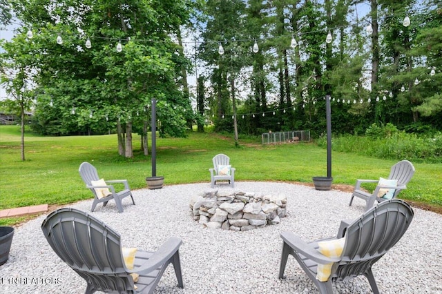 226 Hilldale Ln, Lafollette, TN 37766 - view of patio / terrace with an outdoor fire pit and view of scattered trees