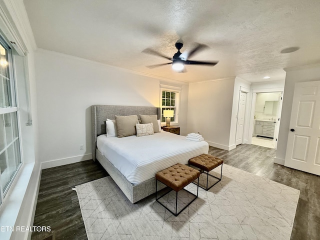 3402 Lillie Blvd, Sevierville, TN 37876 - bedroom featuring ornamental molding, wood finished floors, ensuite bathroom, ceiling fan, and recessed lighting