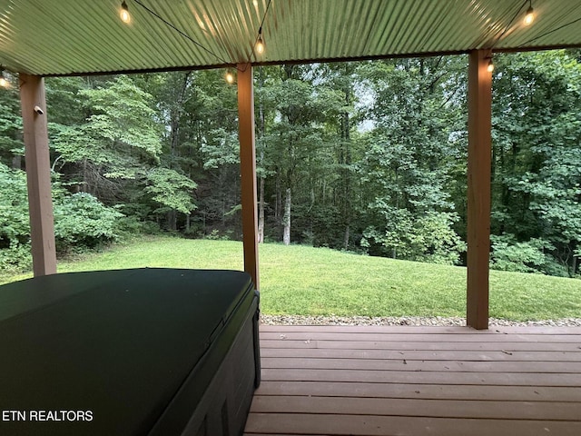 3402 Lillie Blvd, Sevierville, TN 37876 - wooden deck with a yard and a wooded view