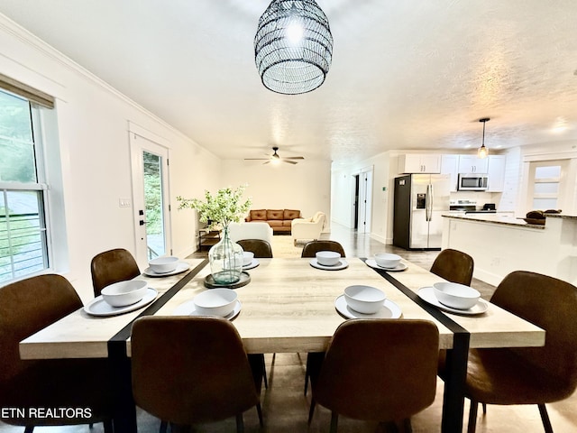 3402 Lillie Blvd, Sevierville, TN 37876 - dining area with ceiling fan