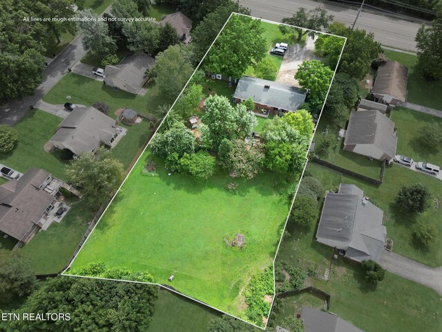 1415 Ebenezer Rd, Knoxville, TN 37922 - aerial view of residential area with property boundaries highlighted