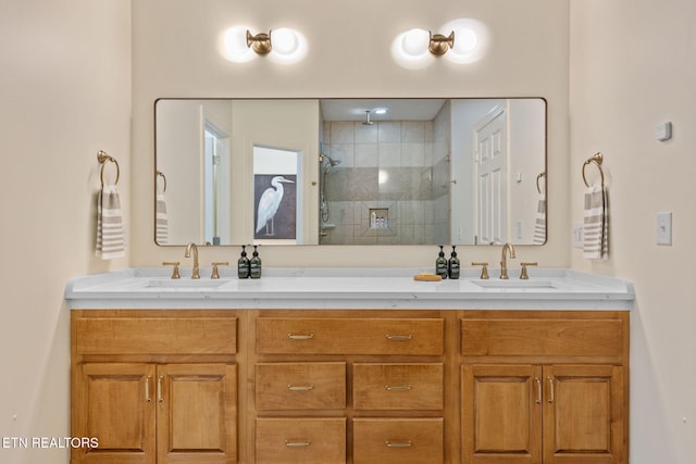 200 Stony Rock Ln, Jacksboro, TN 37757 - full bathroom featuring double vanity and a stall shower