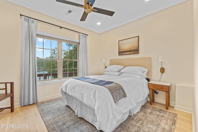 200 Stony Rock Ln, Jacksboro, TN 37757 - bedroom featuring wood finished floors, recessed lighting, and a ceiling fan