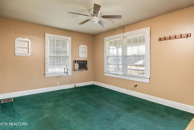 204 Hillview Ave, Knoxville, TN 37914 - spare room with a ceiling fan, carpet flooring, and an AC wall unit