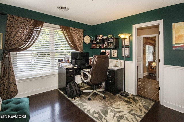 8507 Cloudbreak Ln Unit 4, Knoxville, TN 37938 - office space featuring a wainscoted wall and wood finished floors