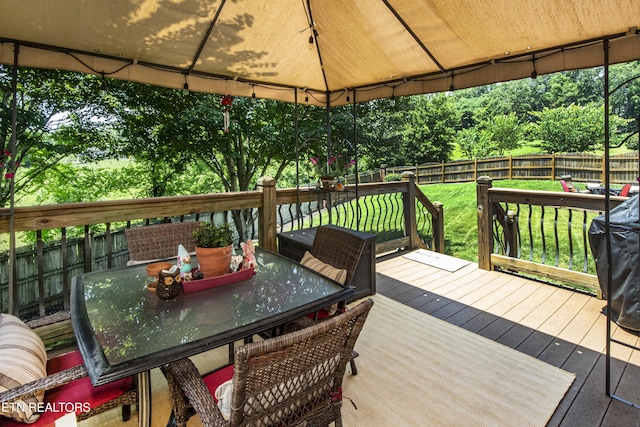 8507 Cloudbreak Ln Unit 4, Knoxville, TN 37938 - wooden deck featuring a fenced backyard and outdoor dining area