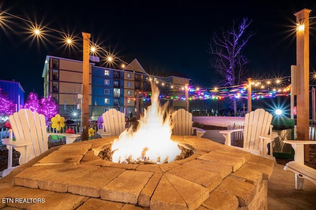 225 Collier Dr Unit 2212, Sevierville, TN 37862 - patio at night featuring a fire pit