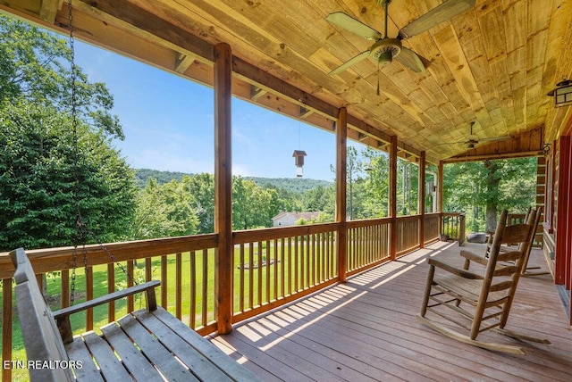 1821 S Nopone Valley Rd, Decatur, TN 37322 - wooden terrace featuring a ceiling fan