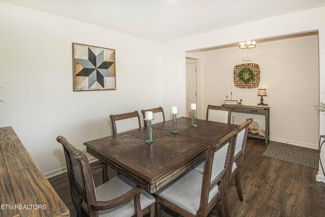 7408 Game Bird St, Corryton, TN 37721 - dining room with dark wood-type flooring and baseboards