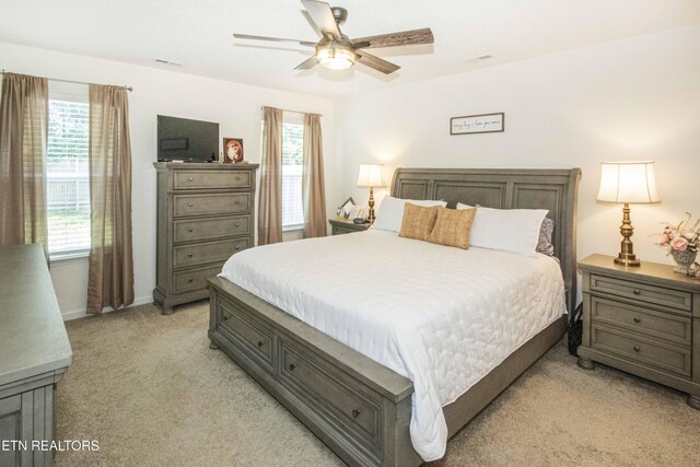 7408 Game Bird St, Corryton, TN 37721 - bedroom with light carpet and ceiling fan