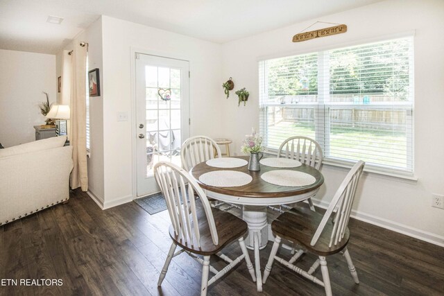 7408 Game Bird St, Corryton, TN 37721 - dining area with dark wood-type flooring and healthy amount of natural light