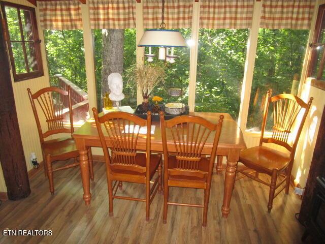 262 Mountain View Dr, Rutledge, TN 37861 - sunroom featuring wood finished floors and a deck