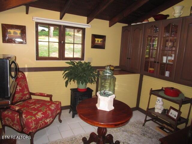 262 Mountain View Dr, Rutledge, TN 37861 - sitting room featuring wooden ceiling and tile patterned floors