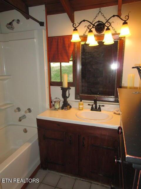 262 Mountain View Dr, Rutledge, TN 37861 - full bathroom with vanity, tile patterned floors, and bathing tub / shower combination