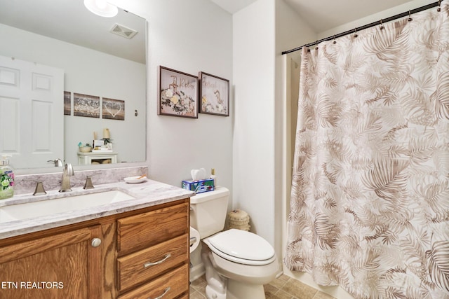 151 Northridge Dr, Fairfield Glade, TN 38558 - bathroom with vanity, tile patterned floors, and a shower with shower curtain